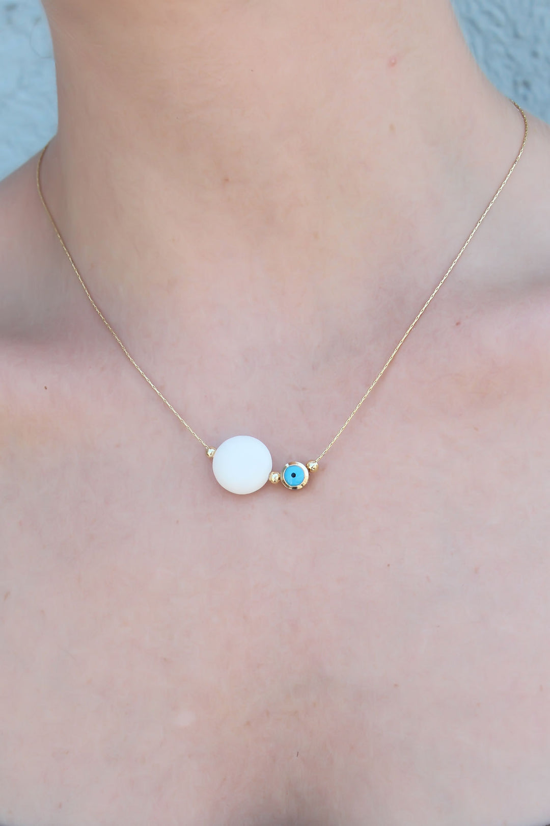 EBJ Gold Color Evil Eye Detail Women's Necklace - Nettuno