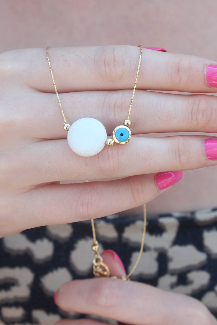 EBJ Gold Color Evil Eye Detail Women's Necklace - Nettuno