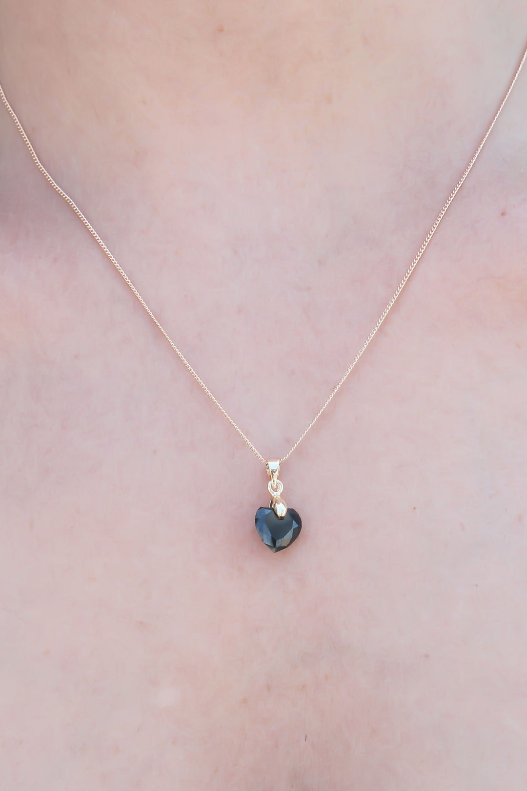 EBJ Gold Color Black Crystal Stone Women's Necklace - Belluno