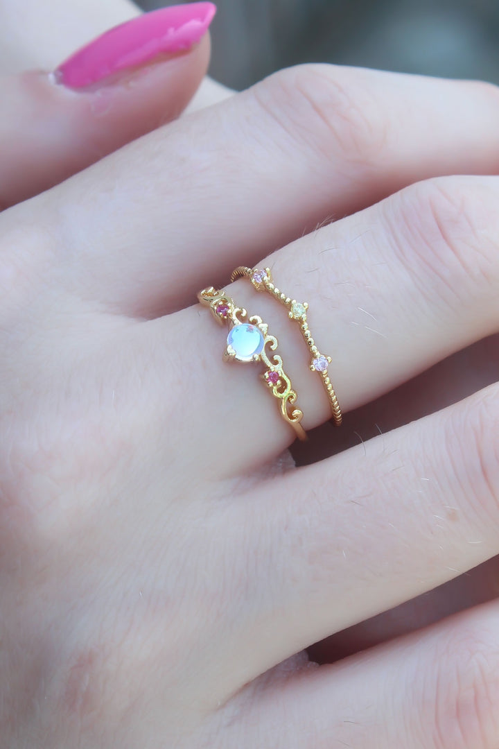 EBJ Gold Color Crown Model Women's Ring with Zircon Stone - Bentonville
