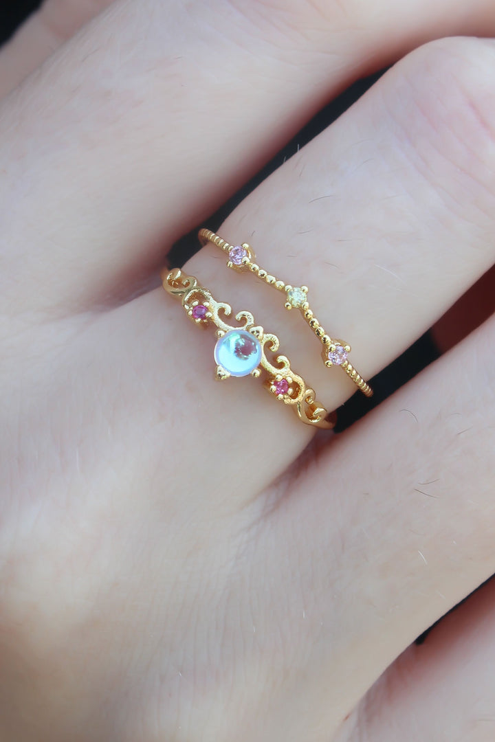 EBJ Gold Color Crown Model Women's Ring with Zircon Stone - Bentonville