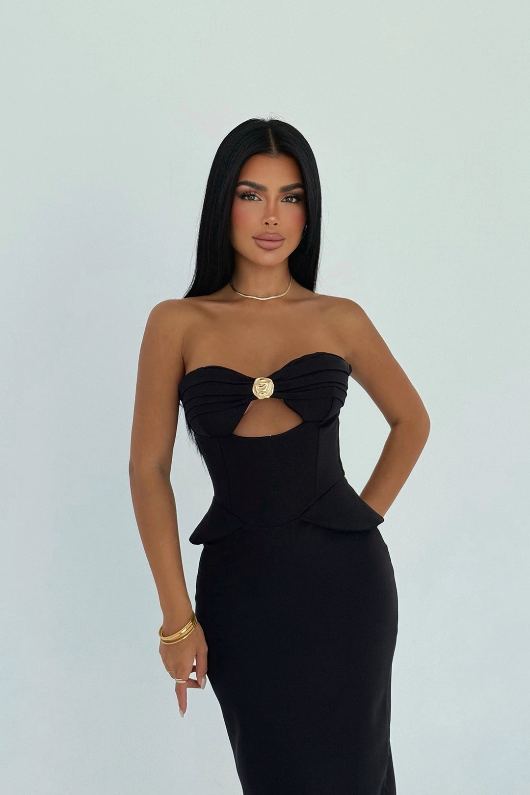 EYY Women Siyah Askılı Elbise Cep Detaylı - Sun City