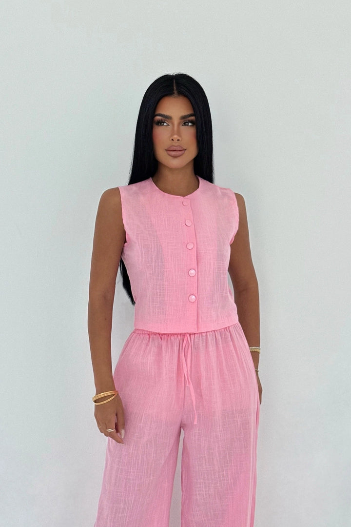 EYY Women Pembe Düğme Detaylı Takım - Benalmádena