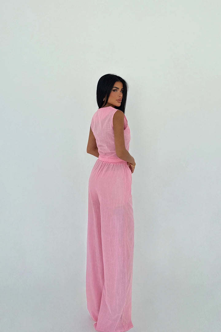 EYY Women Pembe Düğme Detaylı Takım - Benalmádena