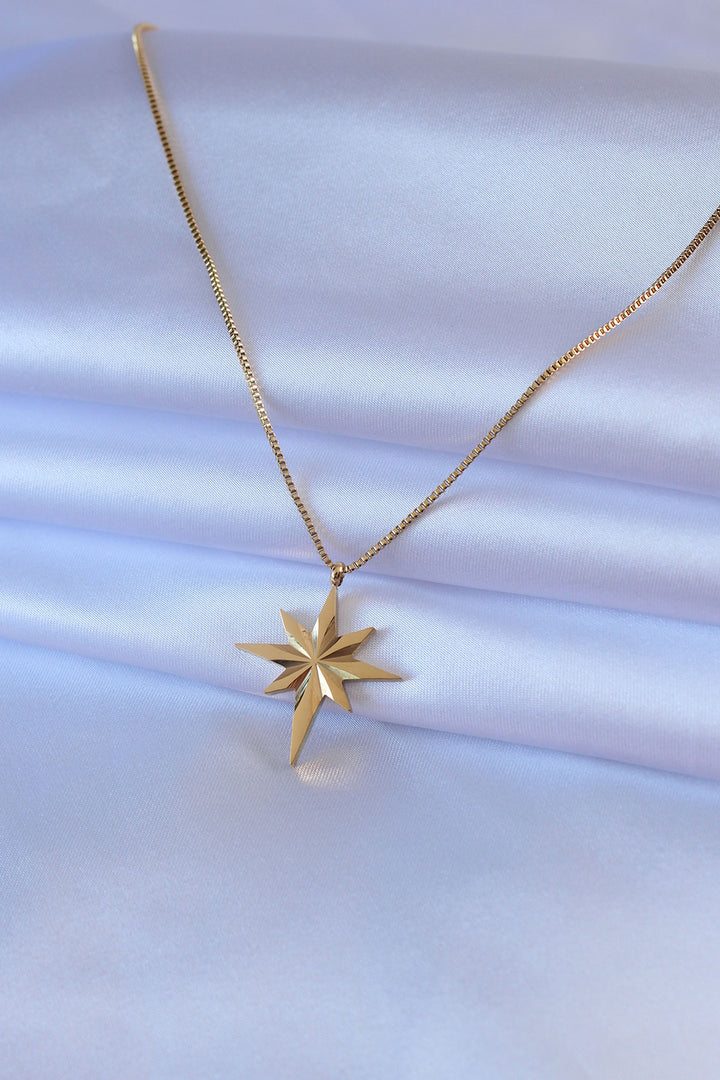 EBJ 316L Steel Gold Color North Star Model Women's Necklace - Woodley