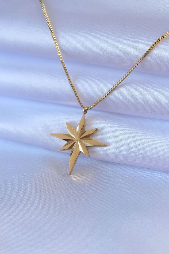 EBJ 316L Steel Gold Color North Star Model Women's Necklace - Woodley