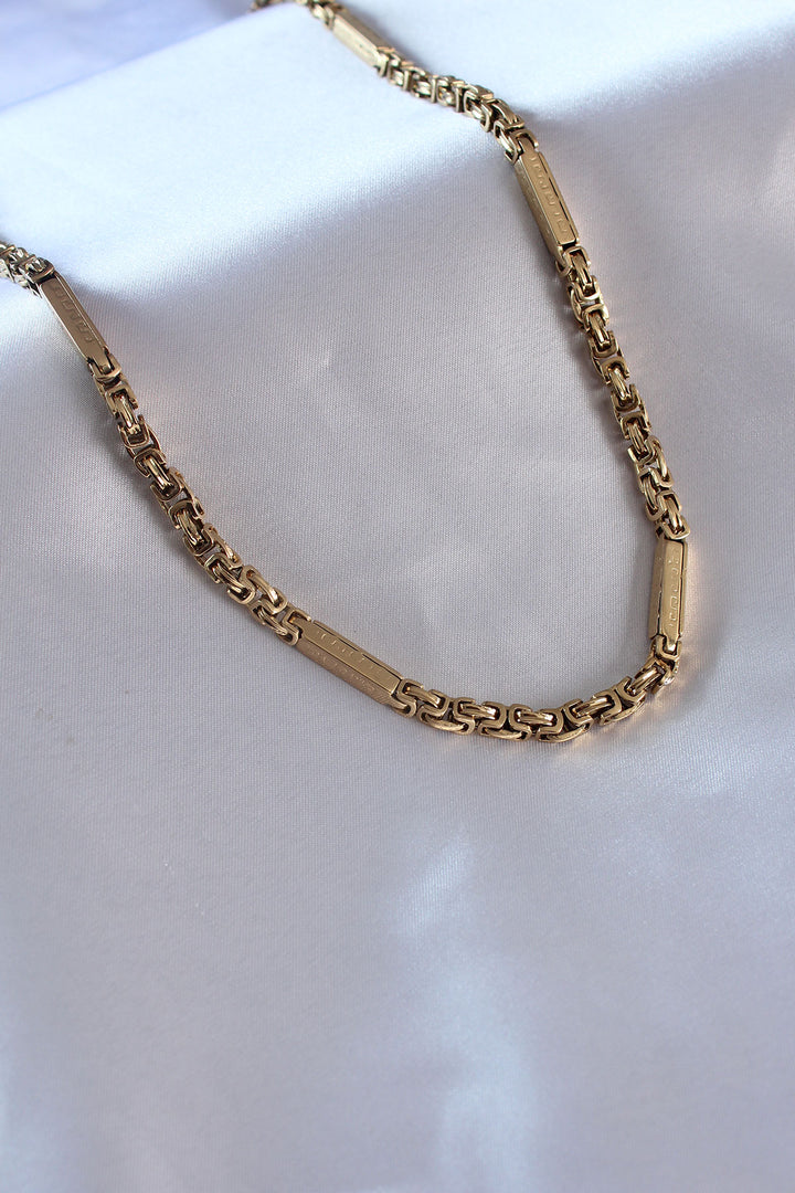 EBJ 316L Steel Gold Color King Chain Color Processing Detail Men's Necklace - Lombard