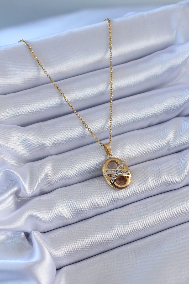 EBJ 316L Stainless Steel Gold Color Zircon Stone Women's Necklace - Pittsfield
