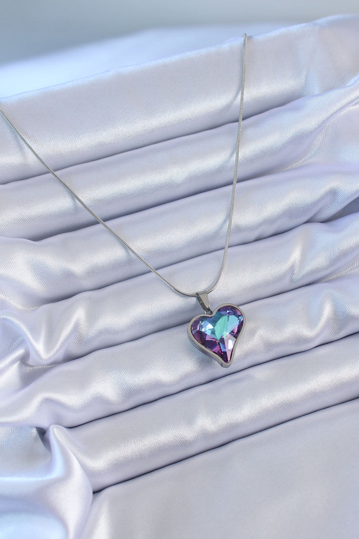 EBJ 316L Stainless Steel Silver Color Crystal Stone Model Women's Necklace - Metairie