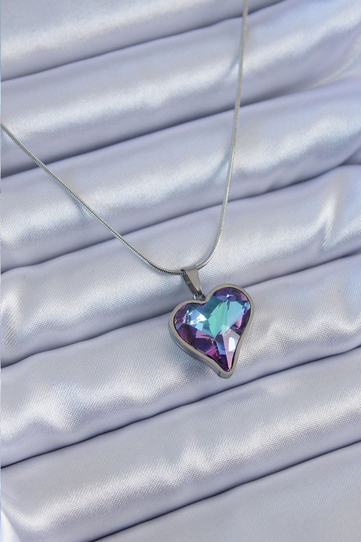 EBJ 316L Stainless Steel Silver Color Crystal Stone Model Women's Necklace - Metairie