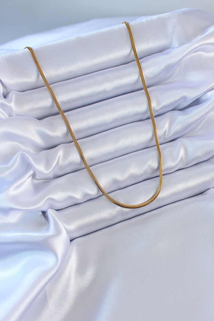 EBJ 316L Steel Gold Color Thin Italian Chain Model 60 cm Women's Necklace - Harlingen