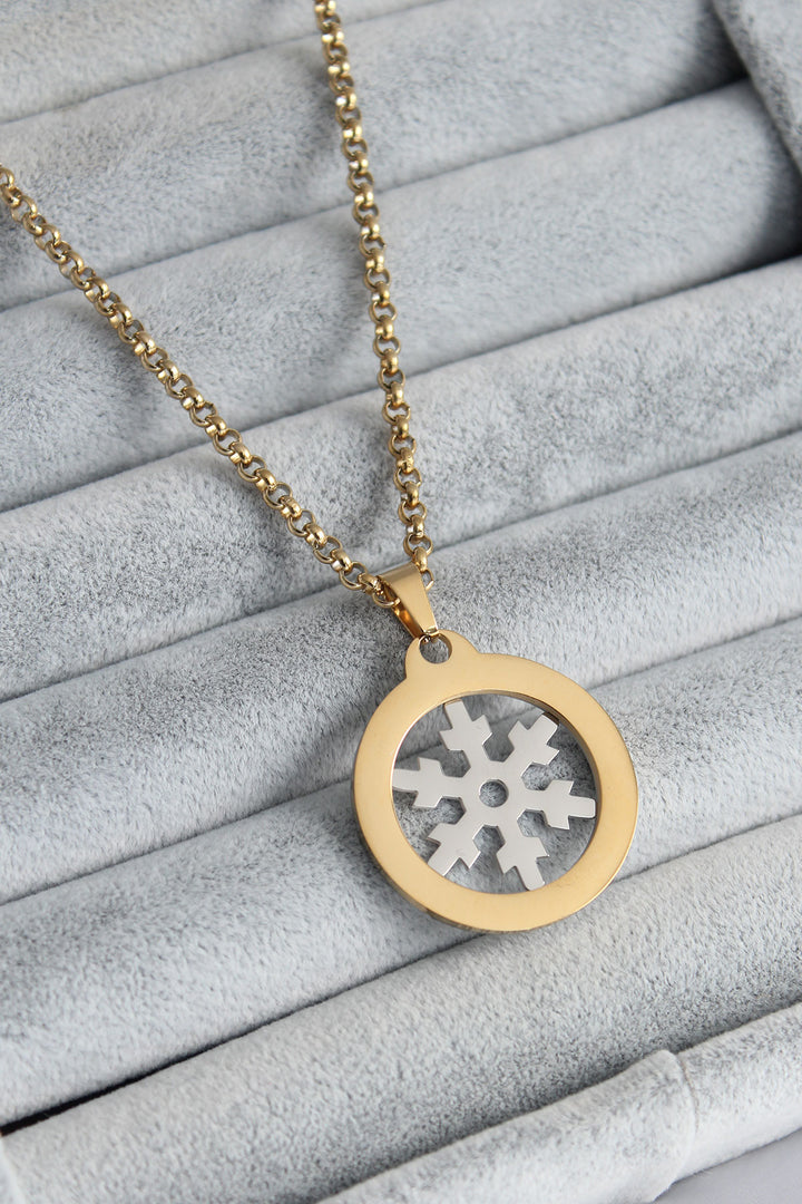 EBJ 316L Steel Gold Color Snowflake Model Women's Necklace - Tonbridge