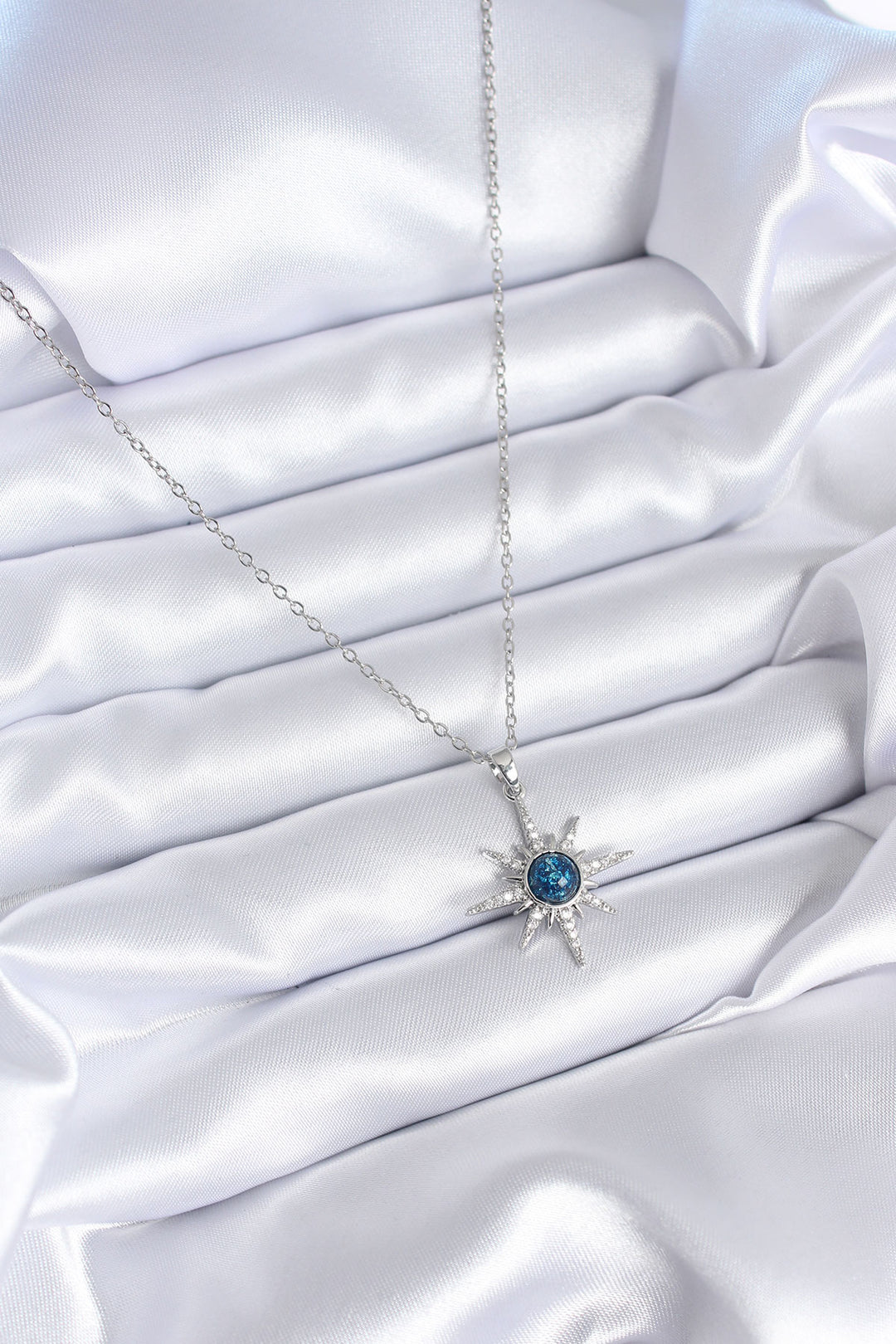 EBJ 316L Stainless Steel Silver Color North Star Model Zircon Stone Detail Women's Necklace - Alba Iulia
