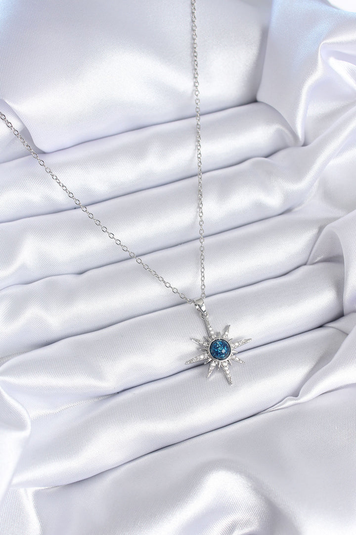 EBJ 316L Stainless Steel Silver Color North Star Model Zircon Stone Detail Women's Necklace - Alba Iulia