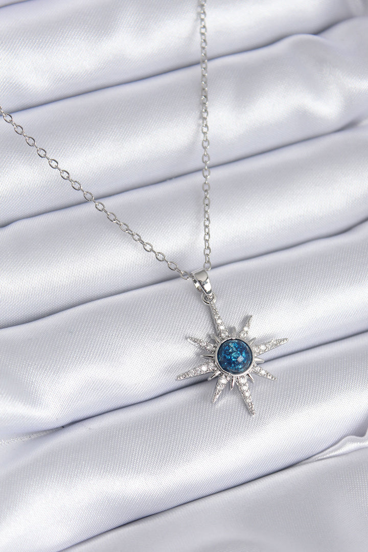 EBJ 316L Stainless Steel Silver Color North Star Model Zircon Stone Detail Women's Necklace - Alba Iulia