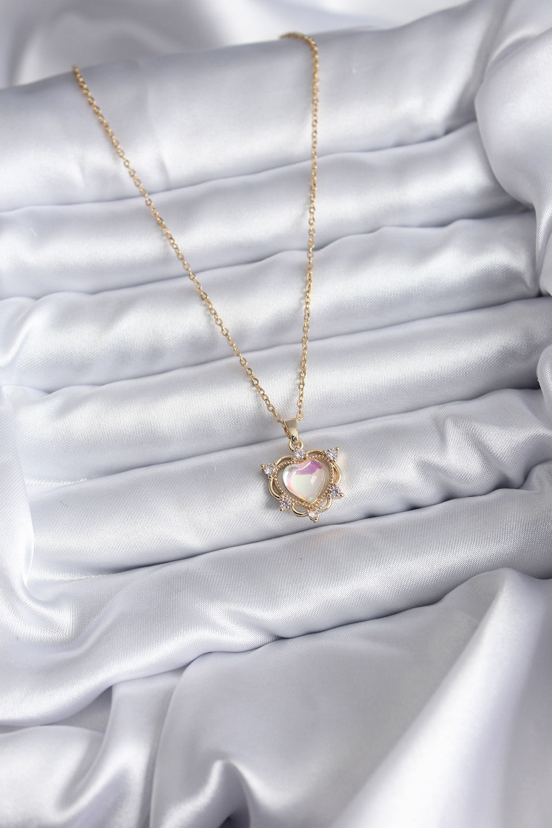 EBJ 316L Steel Chain Gold Color Heart Women's Necklace - Rastatt