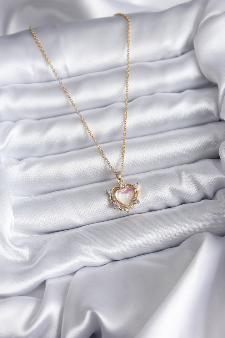 EBJ 316L Steel Chain Gold Color Heart Women's Necklace - Rastatt