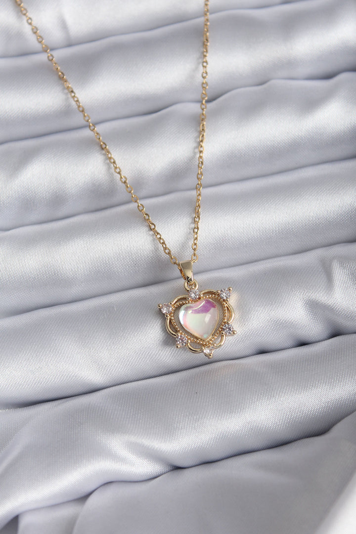 EBJ 316L Steel Chain Gold Color Heart Women's Necklace - Rastatt