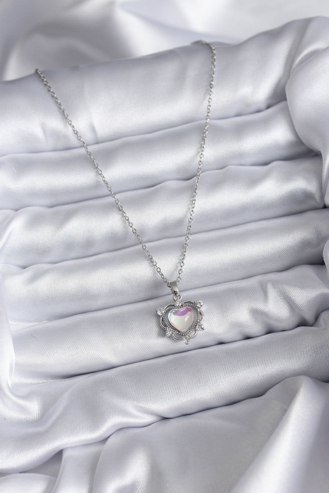 EBJ 316L Stainless Steel Chain Silver Color Heart Model Women's Necklace - Limoges