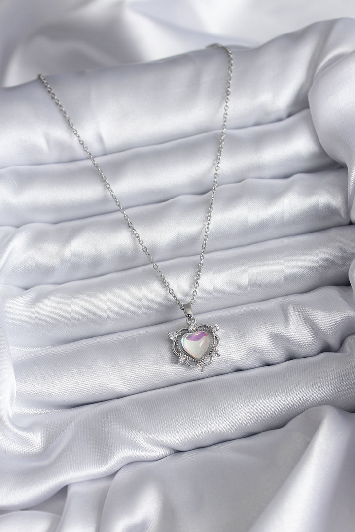 EBJ 316L Stainless Steel Chain Silver Color Heart Model Women's Necklace - Limoges