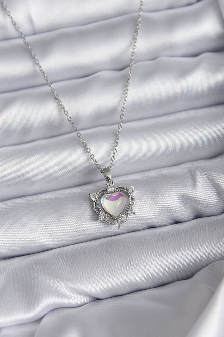EBJ 316L Stainless Steel Chain Silver Color Heart Model Women's Necklace - Limoges