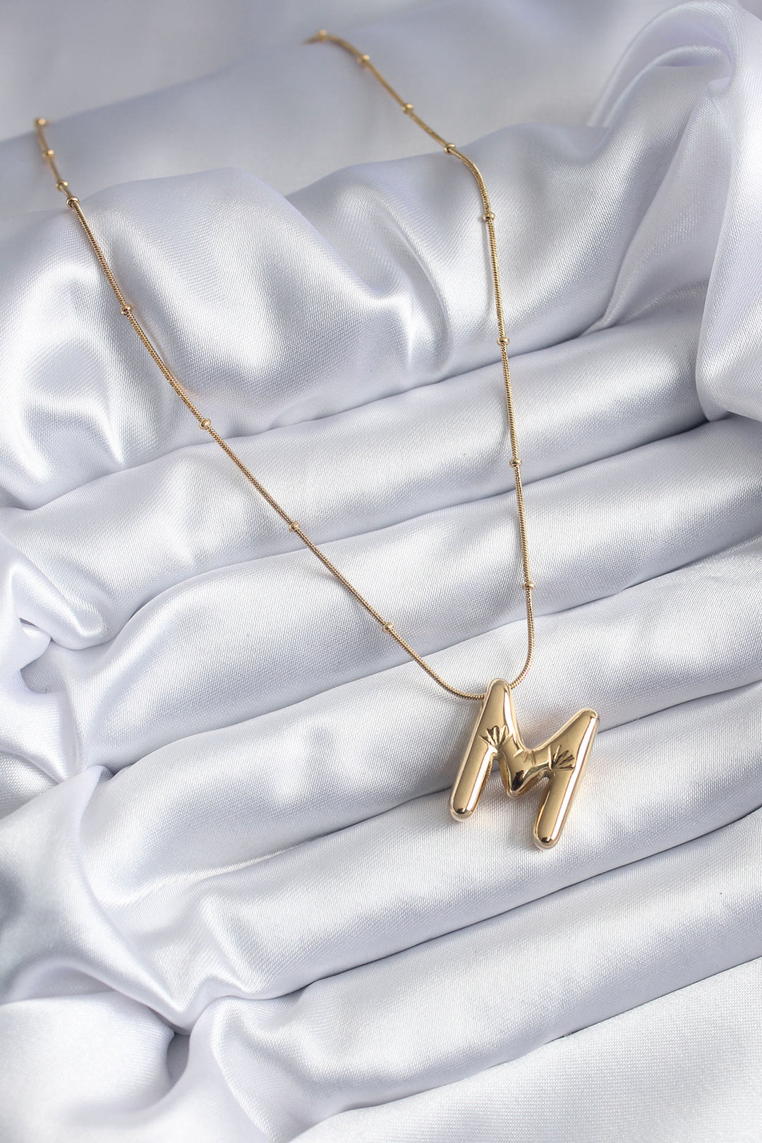 EBJ 316L Steel Gold Color Bubble "M" Letter Model Women's Necklace - Scafati
