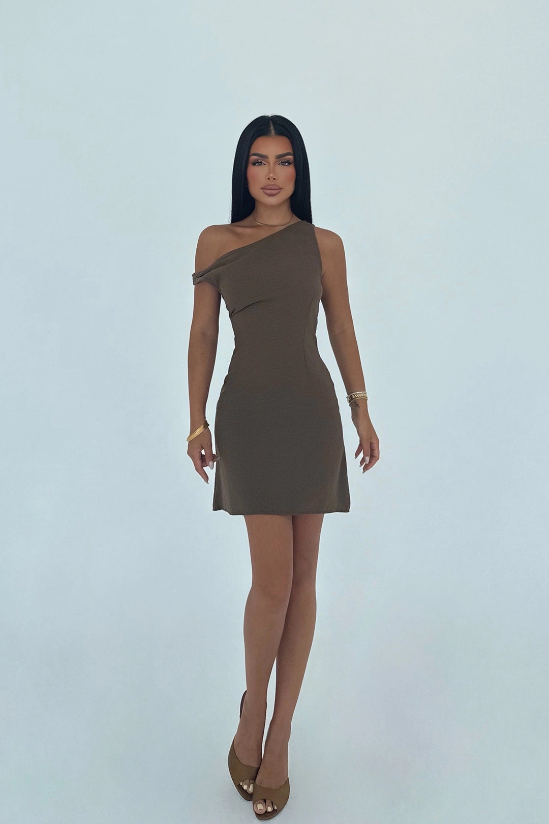 EYY Women Khaki Strap Mini Dress - Casalnuovo di Napoli