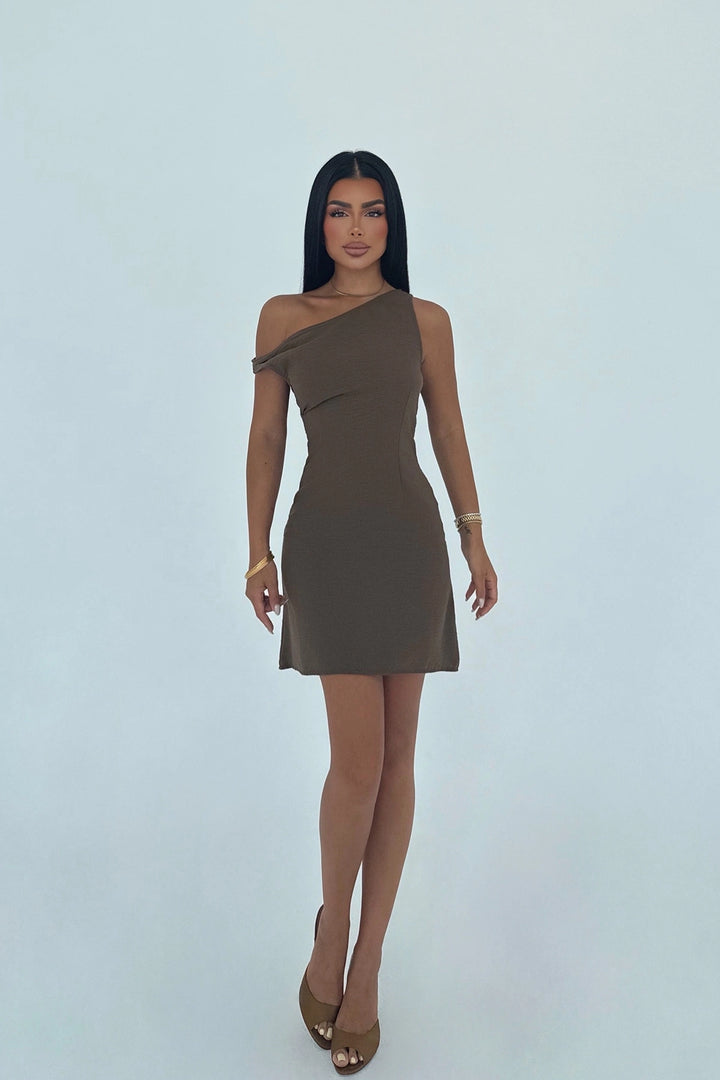 EYY Women Khaki Strap Mini Dress - Casalnuovo di Napoli