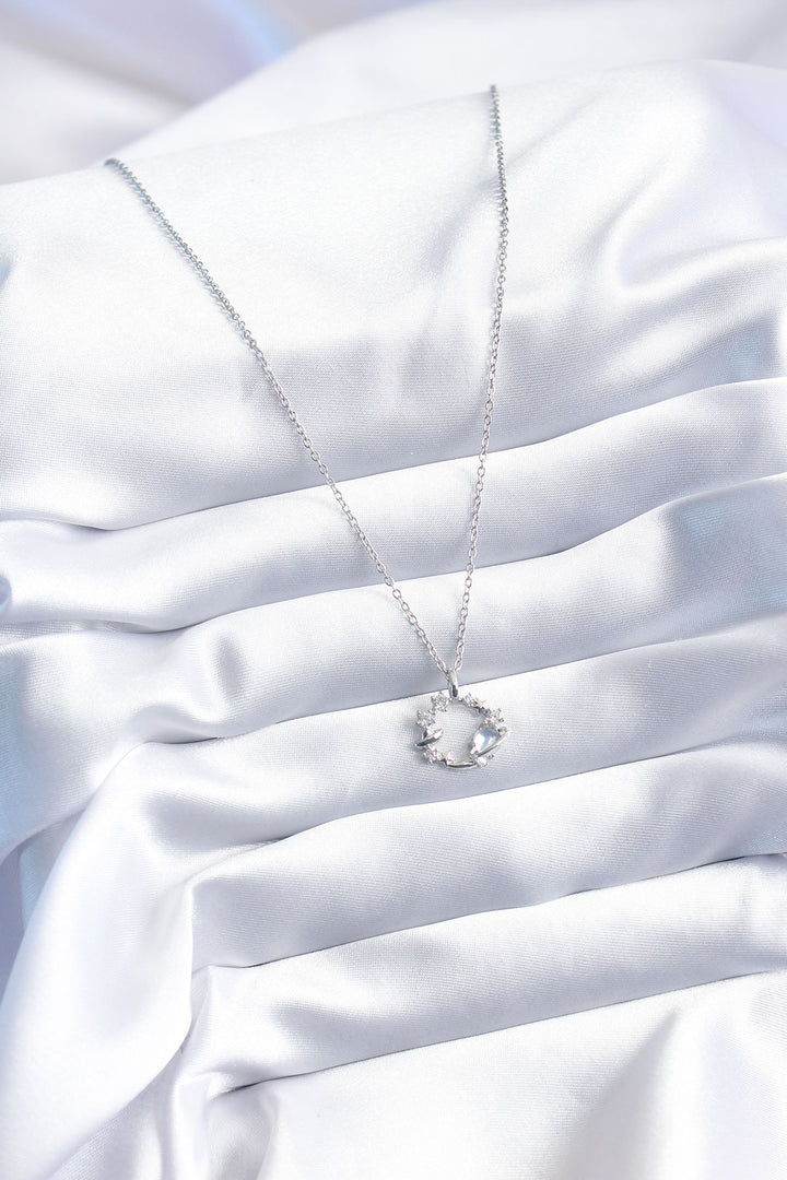 EBJ 316L Stainless Steel Silver Color Star Model Women's Necklace with Zircon Stone - Arlington
