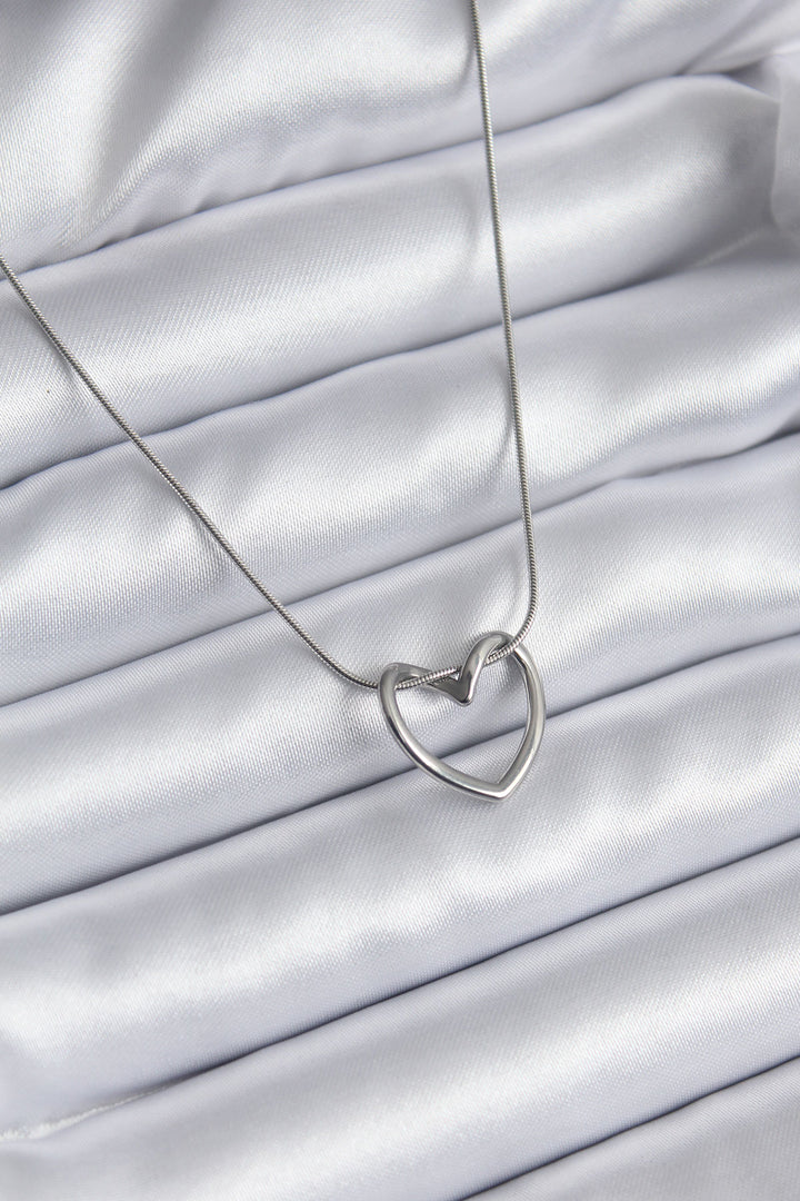 EBJ 316L Stainless Steel Silver Color Heart Model Women's Necklace - Bundaberg