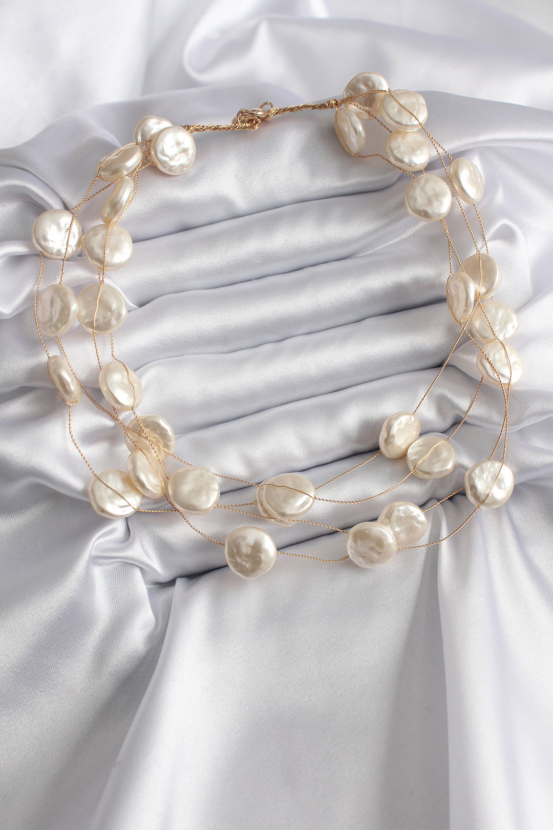 EBJ Gold Color Multi Pearl Model Women's Necklace - Marcianise