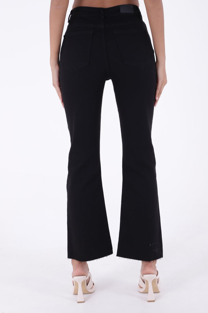 XLJ High Waist Mom Fit Jean with Flared Leg and Fringe Ending Mixed - Atascocita