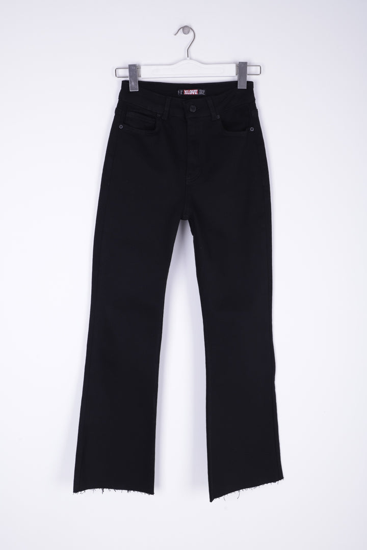 XLJ High Waist Mom Fit Jean with Flared Leg and Fringe Ending Mixed - Atascocita