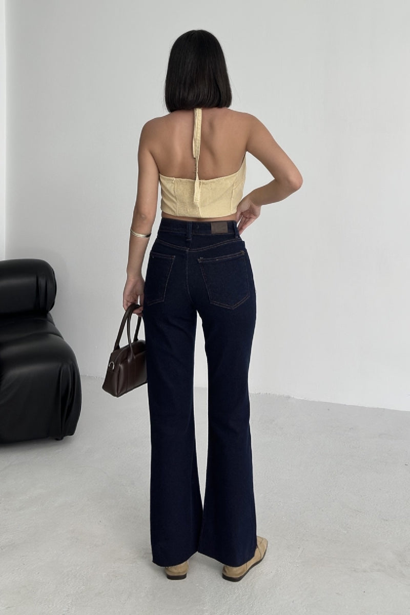 XLJ High Waist Mom Fit Jean with Flared Leg and Fringe Ending Mixed - Bradford West Gwillimbury