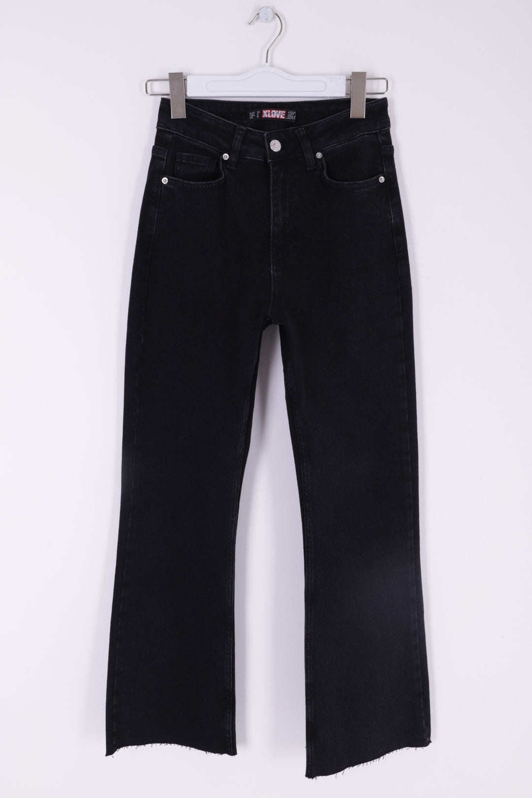 XLJ High Waist Mom Fit Jean with Flared Leg and Fringe Ending Mixed - Glendora