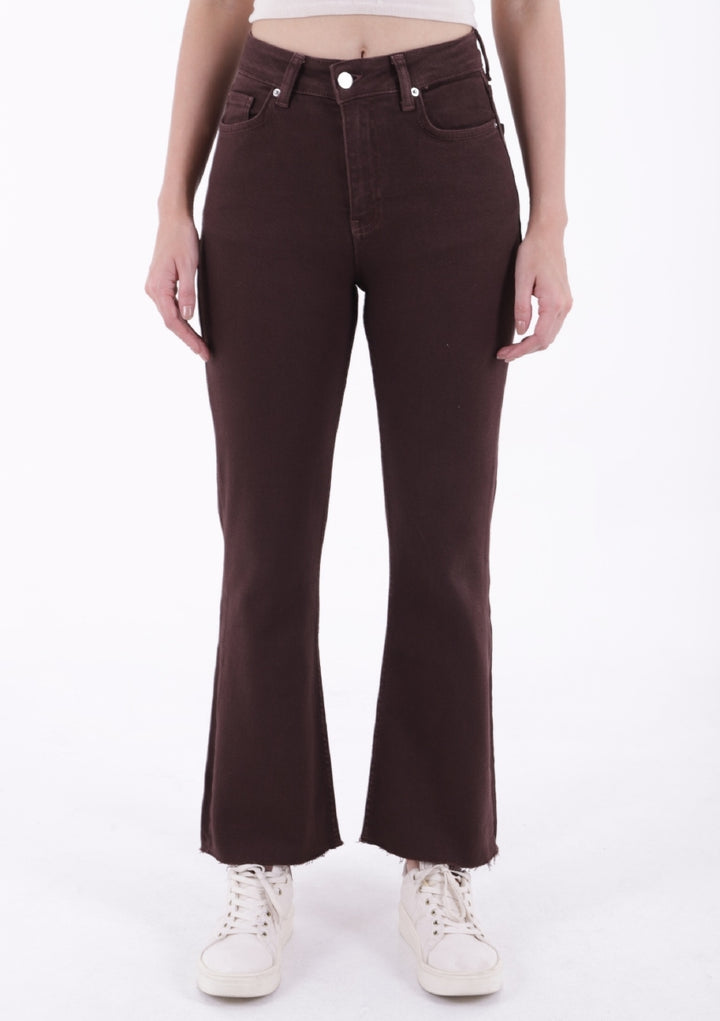 XLJ High Waist Mom Fit Jean with Flared Leg and Fringe Ending Mixed - Teruel