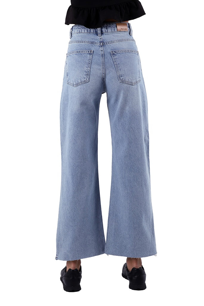 XLJ High Rise Wide Leg Ripped Jean Mixed - Amersfoort