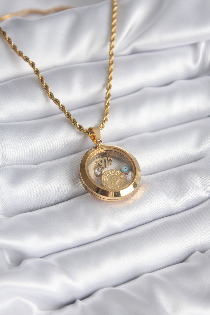EBJ 316L Steel Gold Color Openable Vial Model Women's Necklace - Pervomaisk