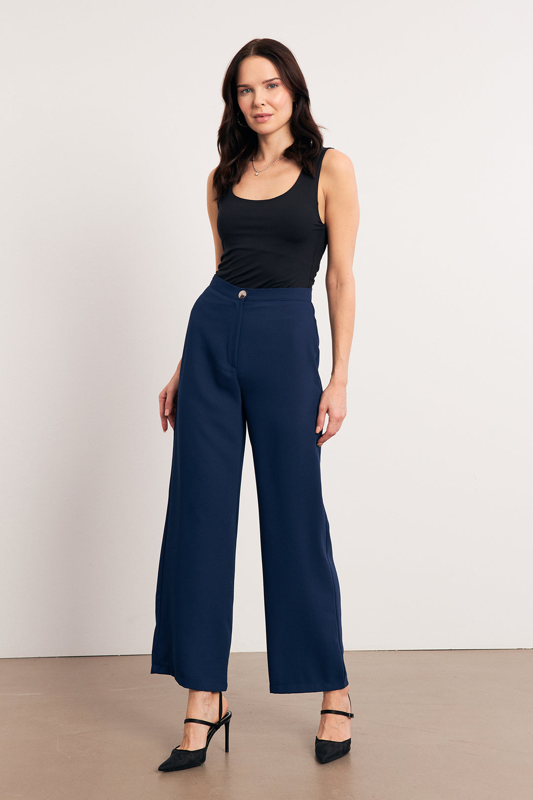ZRF Women High Waist Wide Leg Pants - Indigo - Pamplona