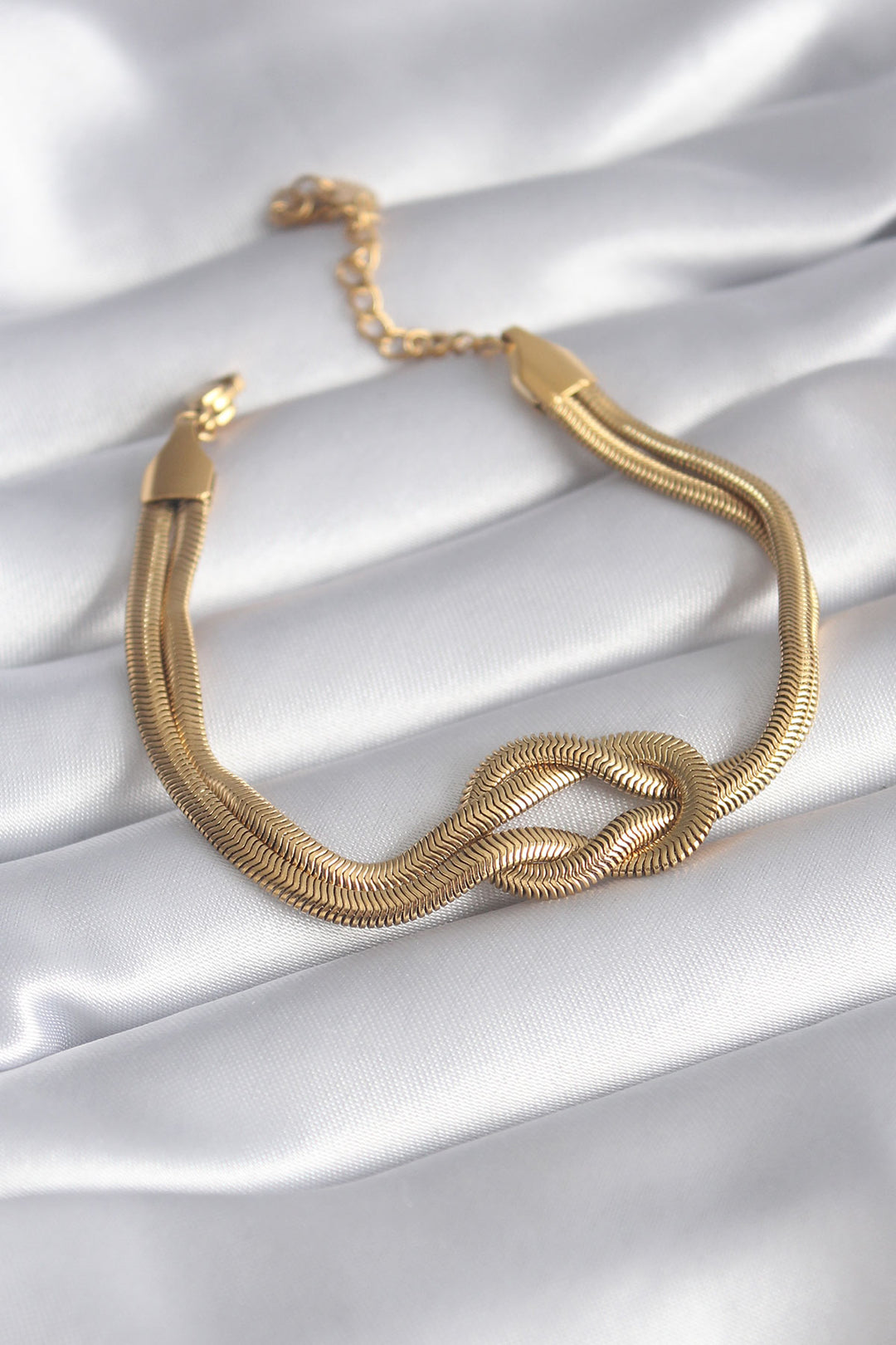 EBJ 316L Steel Gold Color Italian Chain Knot Model Women's Bracelet - West Allis