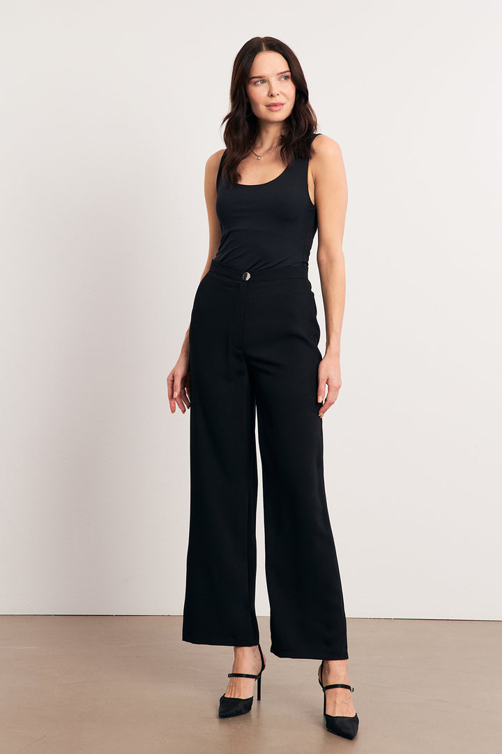 ZRF Women High Waist Wide Leg Pants - Black - Jena
