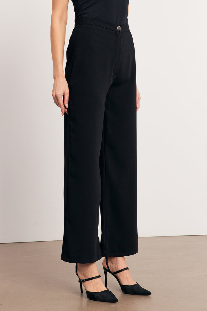 ZRF Women High Waist Wide Leg Pants - Black - Jena