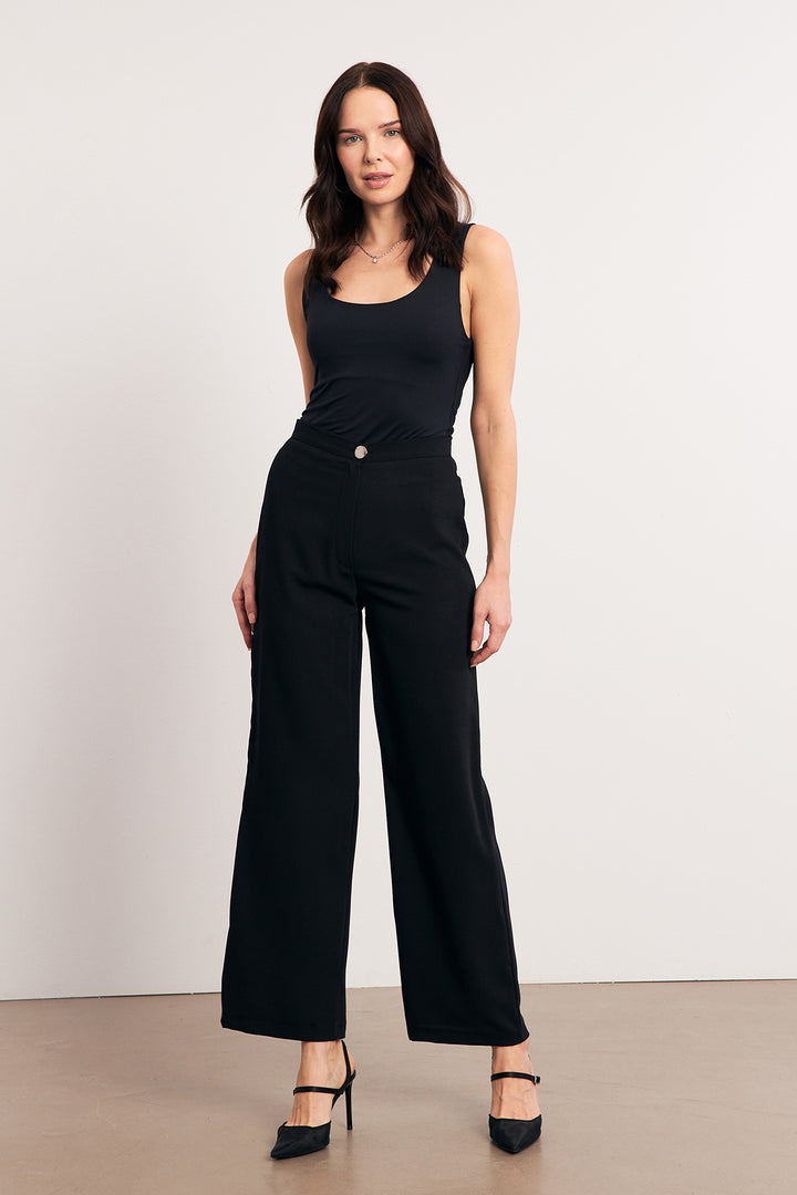 ZRF Women High Waist Wide Leg Pants - Black - Jena