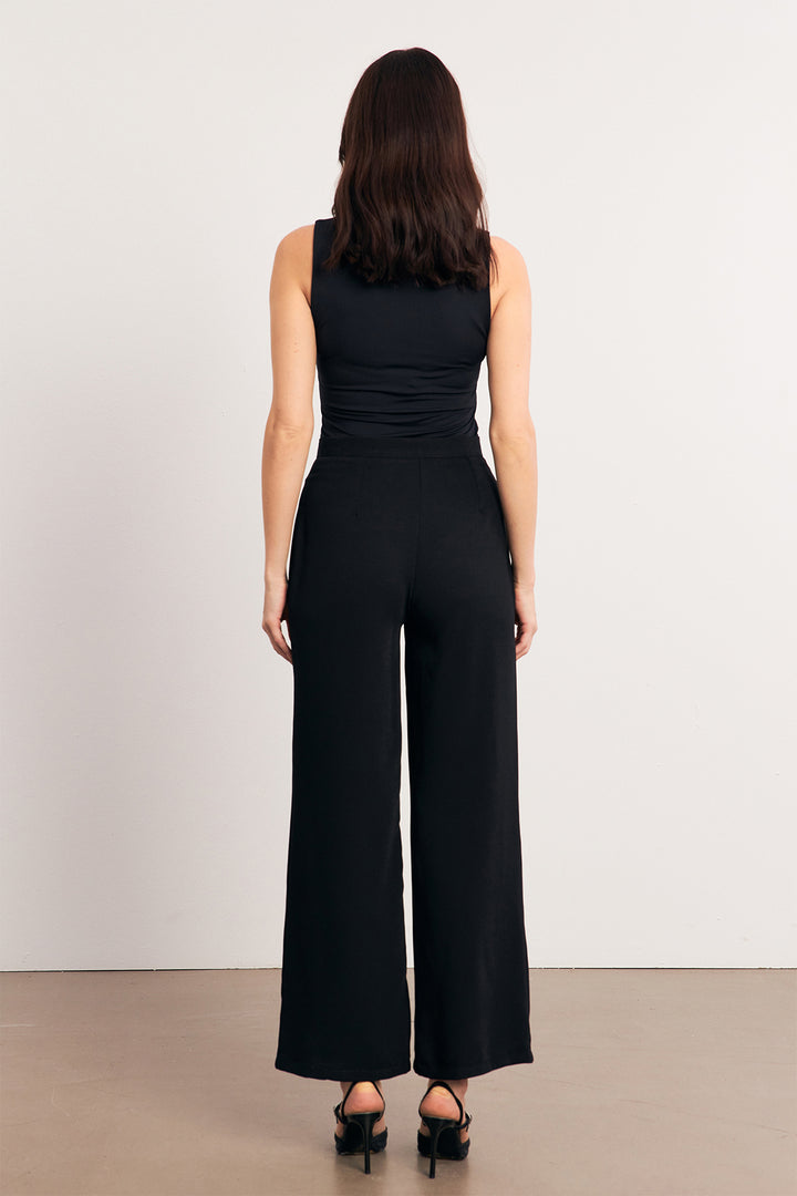 ZRF Women High Waist Wide Leg Pants - Black - Jena