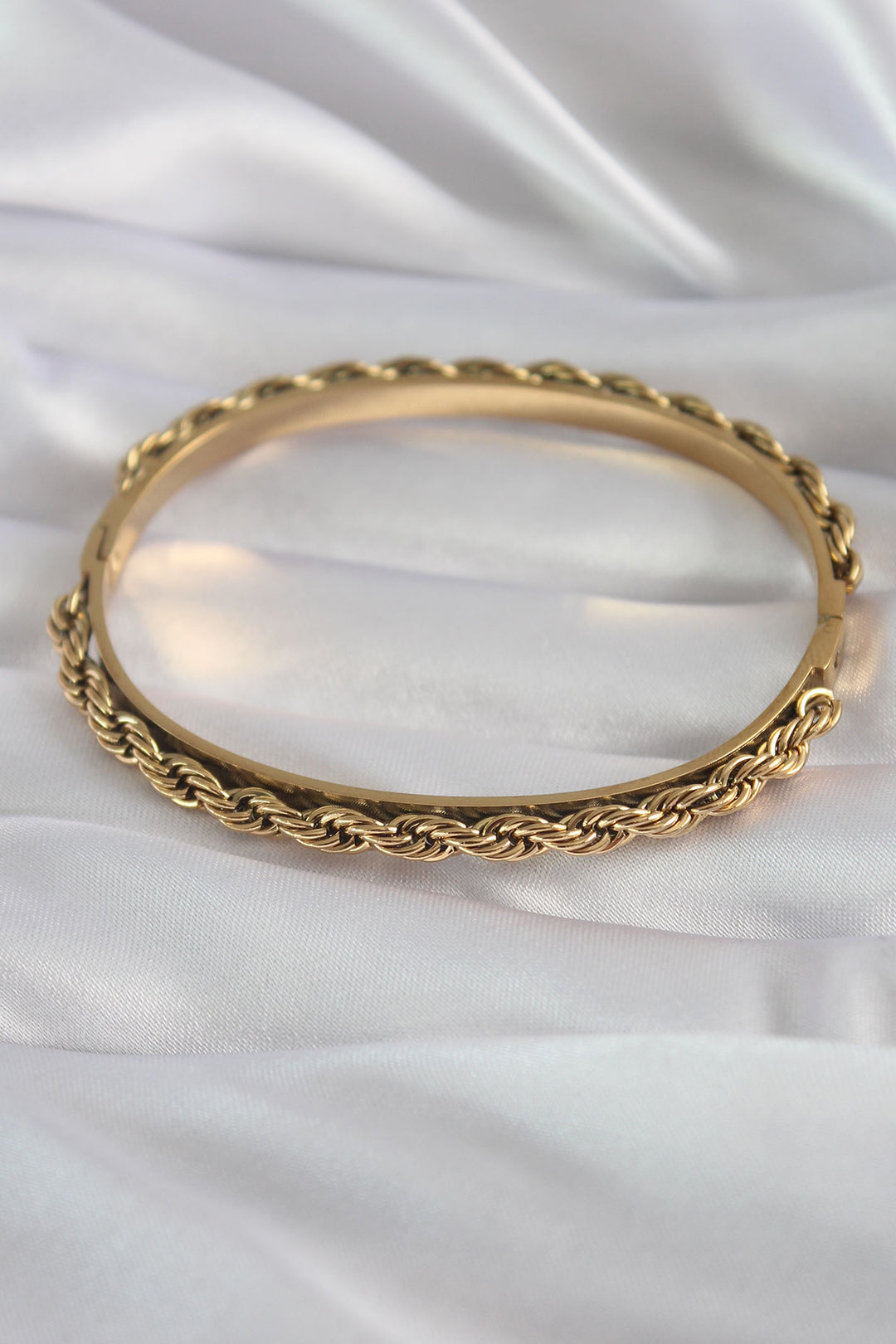 EBJ 316L Steel Gold Color Spiral Chain Model Women's Cuff - L’Aquila