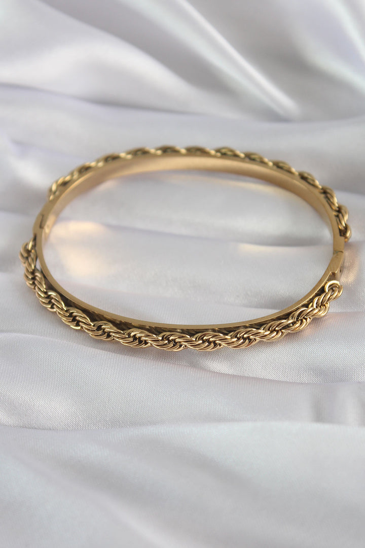 EBJ 316L Steel Gold Color Spiral Chain Model Women's Cuff - L’Aquila