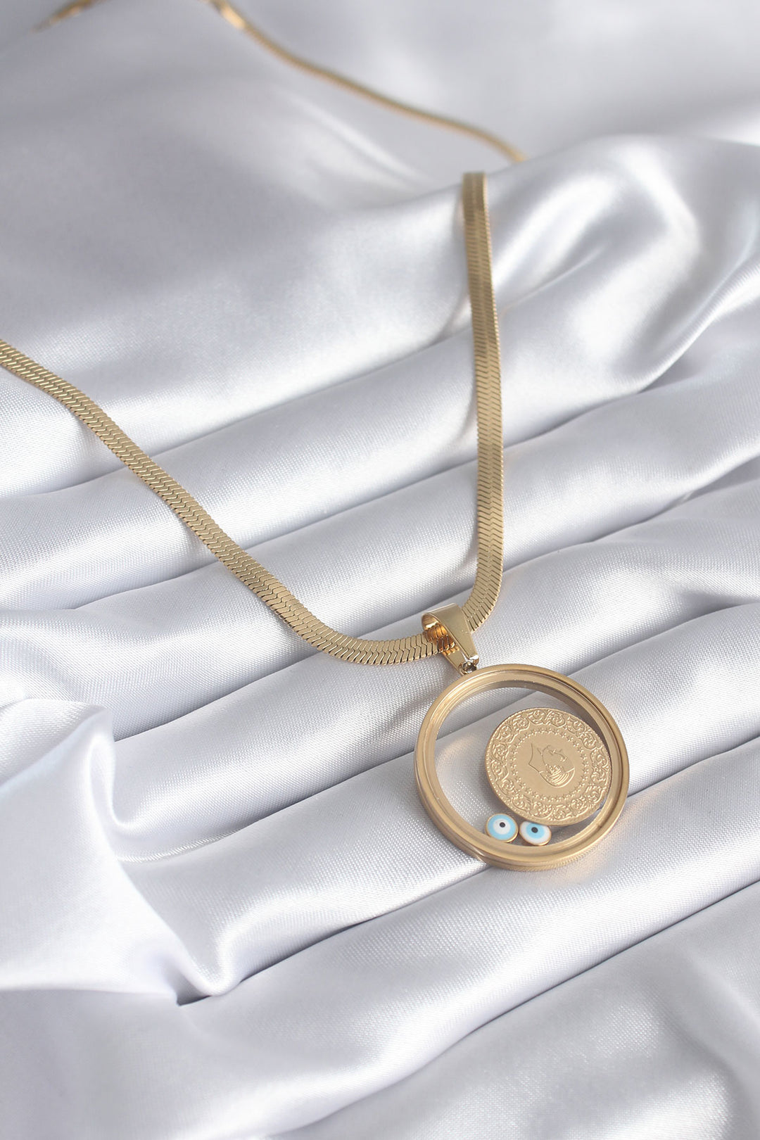 EBJ 316L Steel Gold Color Italian Chain Quarter Figure Openable Locket Model Women's Necklace - Erftstadt