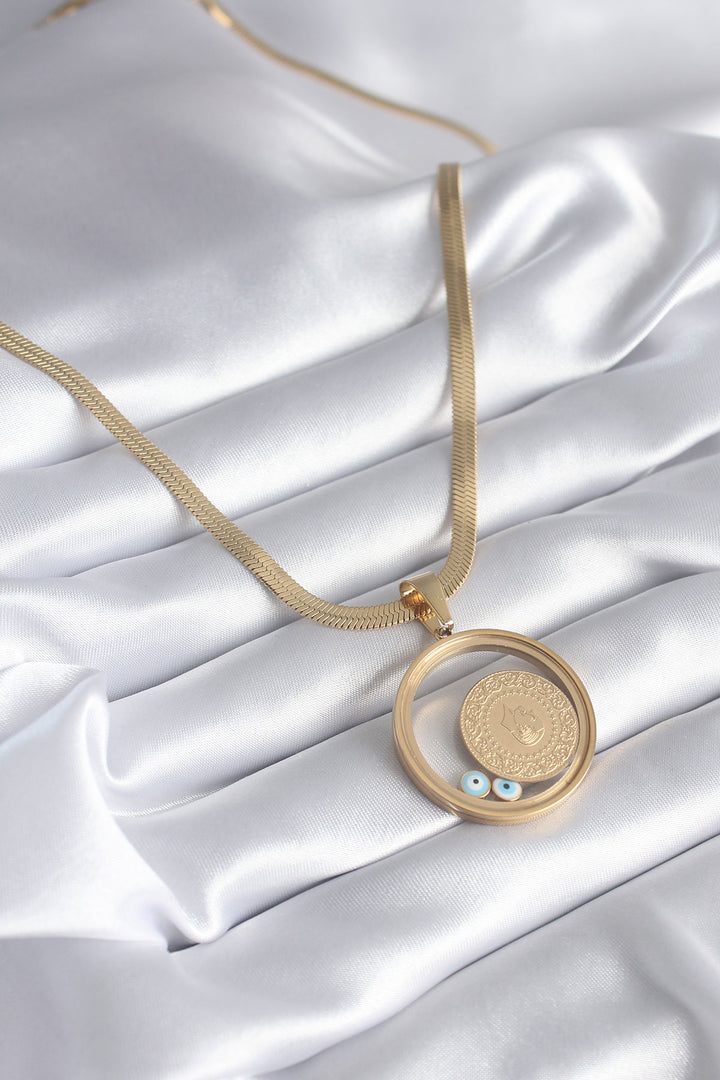 EBJ 316L Steel Gold Color Italian Chain Quarter Figure Openable Locket Model Women's Necklace - Erftstadt