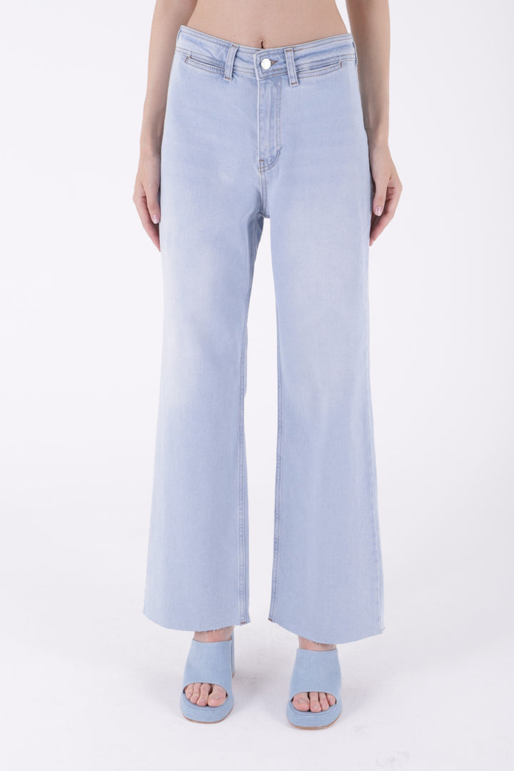 XLJ Wide Leg Palazzo Relaxed Jean with Decorative Front Pockets Mixed - Thornton