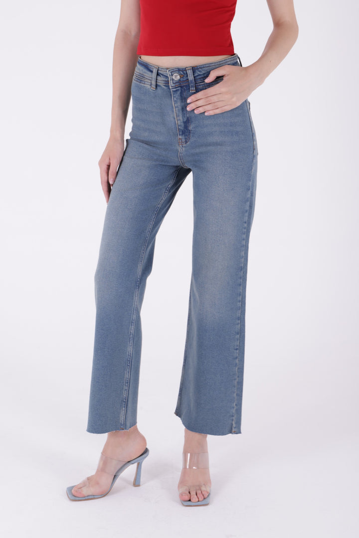 XLJ Wide Leg Palazzo Relaxed Jean with Decorative Front Pockets Mixed - Sumy